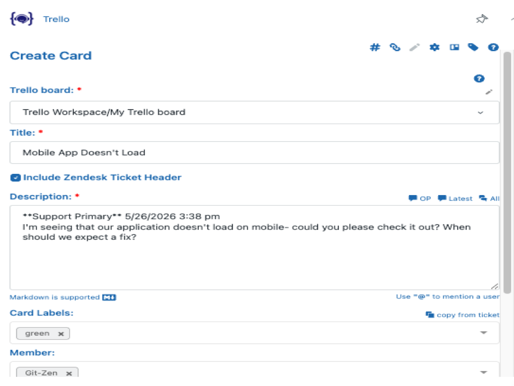 Trello by Git-Zen primary marketing image — IT and HR app on the Zendesk Marketplace